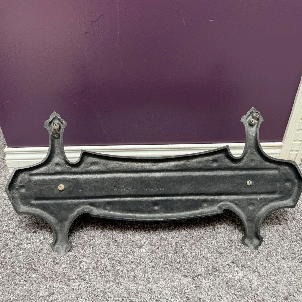 Vintage Sexton 1967 Wall Shelf Gothic Cast Metal Wood Black Brown Rustic MCM